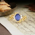 Nature-Inspired Unique Aphrodite's Garden Oval Cut Tanzanite Engagement Ring | RamaSoul - Additional view