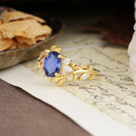 Nature-Inspired Unique Aphrodite's Garden Oval Cut Tanzanite Engagement Ring | RamaSoul - Additional view