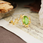 Nature-Inspired Unique Aphrodite's Garden Oval Cut Peridot Engagement Ring | RamaSoul - Additional view