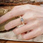 Luxurious Vintage-Style Pavé 3-Prong Heart Cut Black Rutilated Quartz Engagement Ring - Additional view