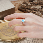 Unique, Luxurious, and Vintage 4-Prong Pear Cut Moonstone Engagement Ring - Additional view