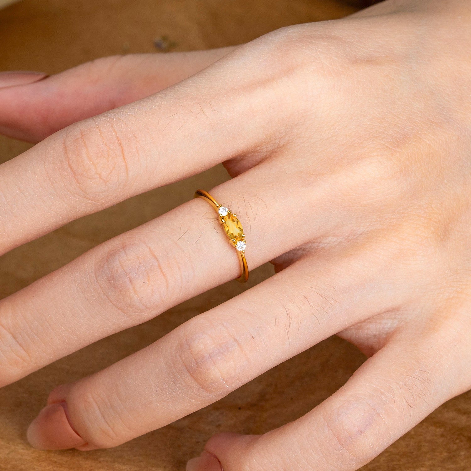 Round & Oval Cut Citrine Ring Timeless Three Stones Promise Ring