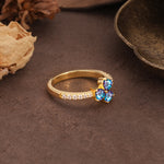 Unique Three-Leaf Clover, 3-Prong Heart Cut Alexandrite Three-Stone Wedding Ring - Additional view