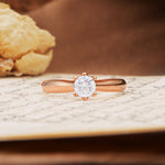 Classic, Minimalist 6-Prong Round Cut Moissanite Engagement Ring - Additional view