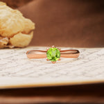 Classic, Minimalist 6-Prong Round Cut Peridot Engagement Ring - Additional view